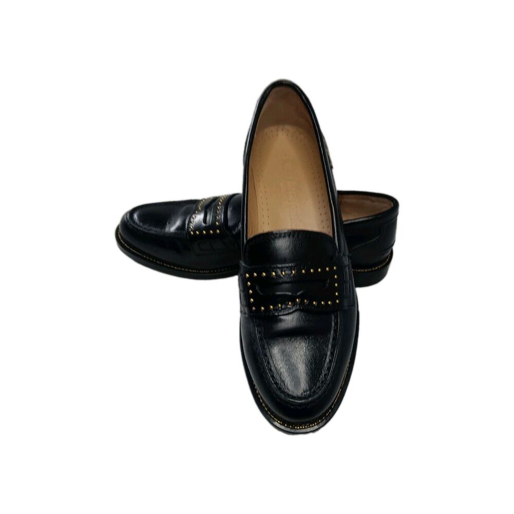 Russell & Bromley Victoria Studded Penny Loafers Womens Shoes Sz 37, US 7